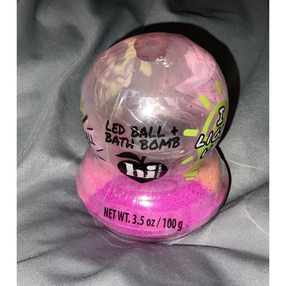 NEW Bubble Gum  HI, Led Ball & Bath Bomb Toy Ball Prize I Light Up! 3.5 Oz